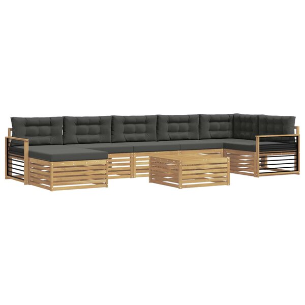 vidaXL Ensemble de canapés d'extérieur 8 pc Blanc et anthracite