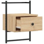 vidaXL Table de chevet murale 2 Pièces chêne sonoma 35x30x51 cm