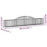 vidaXL Paniers à gabions arqués 10 Pièces 300x30x40/60 cm fer galvanisé