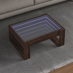 vidaXL Table basse avec LED infini chêne marron 70x53x30 cm