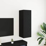 vidaXL Cabinet TV mural Chêne noir 30 5 x 30 x 90 cm Bois d'ingénierie