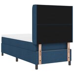 vidaXL Lit à ressorts avec matelas Bleu 90x200 cm Tissu