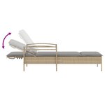 vidaXL Chaise longue avec coussin beige 63x200x81 cm résine tressée