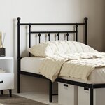 vidaXL Tête de lit métal noir 90 cm
