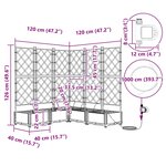 vidaXL Pots de jardin Gris clair 120 x 120 x 126 cm Acier
