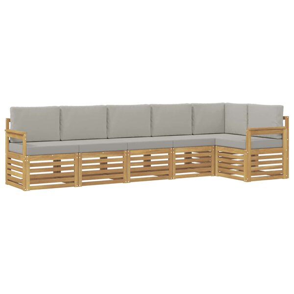 vidaXL Ensemble de canapés d'extérieur 6 Pièces Blanc et gris clair