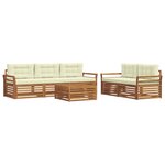 vidaXL Ensemble de canapés d'extérieur 6 pc Naturel et Crème