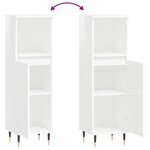 vidaXL Armoire de salle de bain blanc brillant 30x30x100 cm