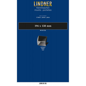 Bandes Klemmfix double soudure 196 x 138 mm pour blocs de timbres. Fond - Noir