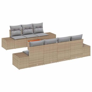 vidaXL Ensemble de canapé de jardin 8 Pièces beige et gris clair