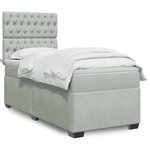 vidaXL Sommier à lattes de lit et matelas Gris clair 80x200 cm Velours