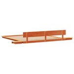 vidaXL Cadre de lit au sol avec tables de nuit marron cire 200x200cm en bois massif