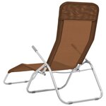 vidaXL Chaises longues pliables lot de 2 Textilène Taupe