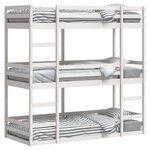 vidaXL Lit superposé triple sans matelas 75x190 cm bois de pin massif