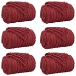 vidaXL Couvertures à jeter 6 Pièces Rouge Bordeaux 150 x 130 cm Toison