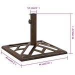 vidaXL Socle de parasol Bronze 44x44x31 cm Fonte
