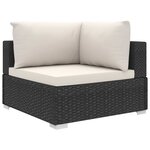 vidaXL Salon de jardin 8 Pièces avec coussins résine tressée noir