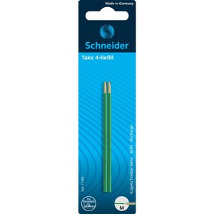 Recharges pour stylo take 4 refill vert x2 trait moyen schneider