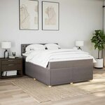 vidaXL Sommier à lattes de lit avec matelas Taupe 140x200 cm Tissu