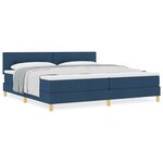 vidaXL Lit à ressorts avec Matelas Bleu 200x200 cm Tissu