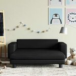 vidaXL Canapé avec repose-pied pour enfants noir 100x50x30 cm