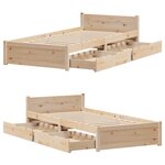vidaXL Cadre de lit sans matelas 90x200 cm bois de pin massif
