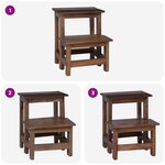 vidaXL Tabouret Naturel 37 x 37 x 46 cm Bois d'Acajou