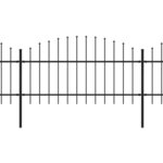 vidaXL Clôture de jardin à dessus en lance Acier (1-1 25)x5 1 m Noir