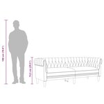 vidaXL Canapé Chesterfield 3 places lin