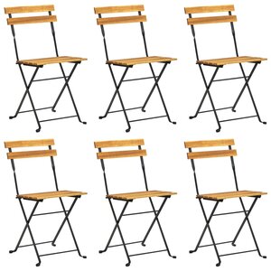 vidaXL Chaises pliables de jardin lot de 6 Acier bois d'acacia massif