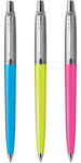 Parker jotter originals 3 stylos bille  bleu  vert et rose  recharge bleue pointe moyenne  sous blister