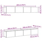 vidaXL Ensemble meuble TV 4 pièces - Fixé au mur en chêne noir