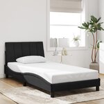 vidaXL Cadre de lit sans matelas noir 100x200 cm velours