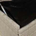vidaXL Boîte de rangement de jardin et roues gris clair résine tressée