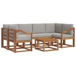 vidaXL Ensemble de canapés d'extérieur 7 pc Gris Naturel et Clair