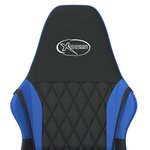 vidaXL Chaise de jeu de massage Noir et bleu Similicuir