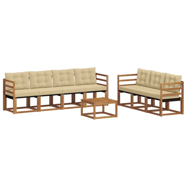 vidaXL Ensemble de canapés d'extérieur 8 Pièces Naturel et Beige