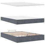 vidaXL Cadre de lit ottoman avec matelas gris foncé 140x200 cm velours