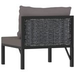 vidaXL Canapé central sectionnel et coussin Résine tressée Anthracite