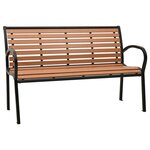 vidaXL Banc de jardin Noir et marron 116 cm Acier et WPC