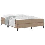 vidaXL Cadre de lit avec matelas Cappuccino 140 x 200 cm tissu