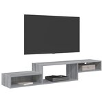 vidaXL Meuble TV mural Montage mural Sonoma gris 150 x 28 x 26 cm