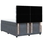 vidaXL Sommier à lattes de lit et matelas Gris foncé 140x190cm Velours