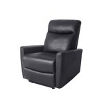 Fauteuil relax électrique - Cuir et simili noir - JESS