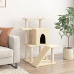 vidaXL Arbre à chat avec griffoirs en sisal crème 97 cm