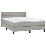 vidaXL Sommier à lattes de lit avec matelas Gris clair 140x190cm Tissu