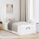 vidaXL Cadre de lit avec matelas avec matelas 2 Pièces Blanc PVC