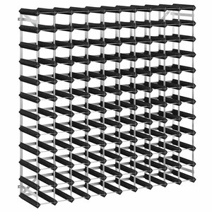 vidaXL Casier à bouteilles pour 120 bouteilles Noir Bois de pin solide