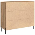 vidaXL Buffet chêne artisanal 90 x 34 x 80 cm Bois d'ingénierie