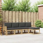 vidaXL Ensemble de canapés d'extérieur 5 Pièces Blanc et anthracite